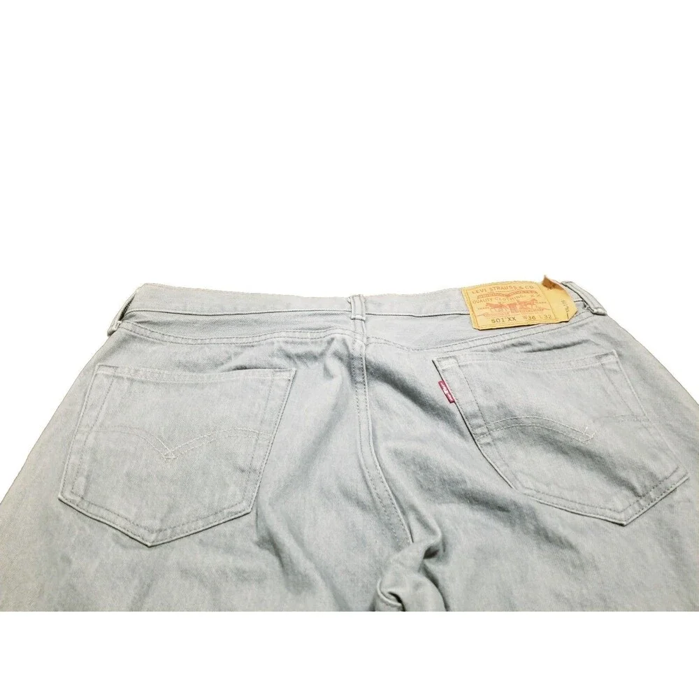 Levi's 501 XX Jeans Men Size 36x32 Gray Silver Button Fly 100% Cotton (34×30.5)